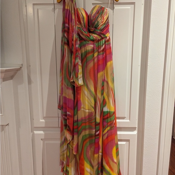 Strapless, multicolored gown - Picture 4 of 6